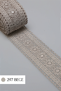 Renda Guipir CHL-419 Entremeio 4.0 Cm - Rolo C/13.7 Metros Cor:Bege