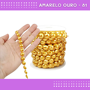 Galão Perolado Aljofre - SPF-22 - Rolo C/10 mts COR:AMARELO OURO-81