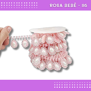 Galão Perolado Aljofre - SPF-42 - Rolo C/5 mts COR:ROSA-BEBE-95