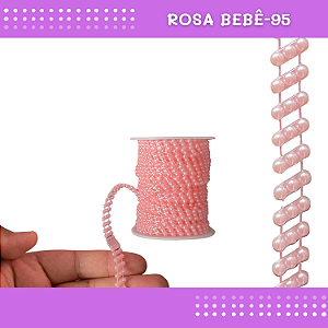 Galão Perolado Aljofre - SPF-73 - Rolo C/10 mts COR:ROSA-BEBE-95