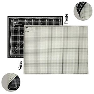 Base De Corte Dupla Face A2 - 60X45Cm - Preto e Cinza Ref: AT-60X45PC
