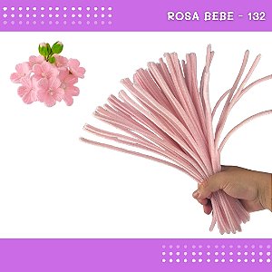 100 Haste de Chenille Limpador de Cachimbo Fios Artesanato 30cm COR:ROSA-BEBE-132