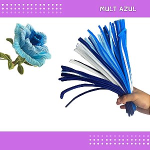 100 Haste de Chenille Limpador de Cachimbo Fios Artesanato 30cm COR:MULT-AZUL