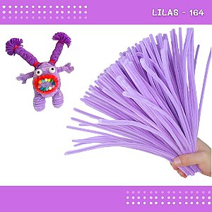100 Haste de Chenille Limpador de Cachimbo Fios Artesanato 30cm COR:LILAS-164