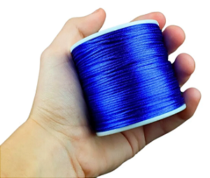 Cordão Acetinado Rabo de Rato - Fio de Seda - 1mm - Rolo C/100 Mts COR:AZUL-ROYAL