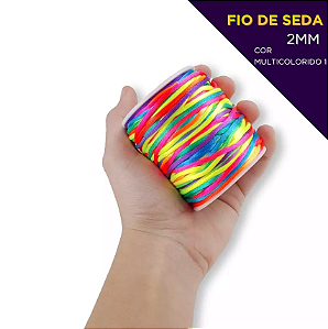 Cordão Acetinado Rabo de Rato - Fio de Seda - 2mm - Rolo C/50 Mts COR:MULT-ESCURO