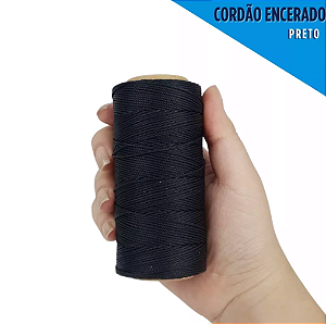 Cordão Encerado P/ Artesanato - 1mm - Rolo C/100 Mts COR:PRETO