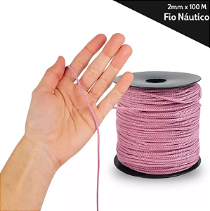 Fio Náutico - 2,5 mm - Rolo C/100 Mts - Cordão De Poliéster Cor:ROSE-135