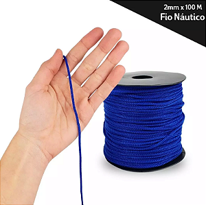 Fio Náutico - 2,5 mm - Rolo C/100 Mts - Cordão De Poliéster Cor:AZUL-ROYAL-207