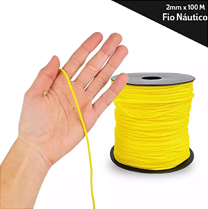 Fio Náutico - 2,5 mm - Rolo C/100 Mts - Cordão De Poliéster Cor:AMARELO-CANARIO-106