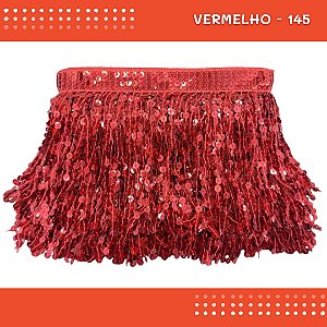 Franja Paetê Lantejoula MOD:01-20cm - Rl C/9.14 Metros VERMELHO-145