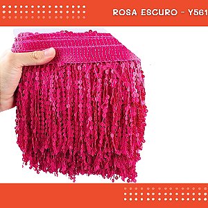 Franja Paetê Lantejoula MOD:01-20cm - Rl C/9.14 Metros ROSA-ESCURO-Y516