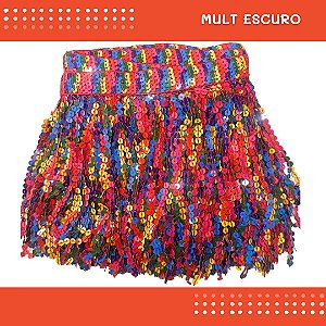 Franja Paetê Lantejoula MOD:01-20cm - Rl C/9.14 Metros MULT-ESCURO