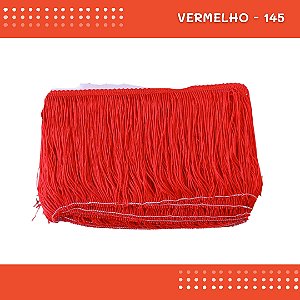 Franja de Tecido Acetinado - 30 cm - Grade de Cores - Rolo C/10 Mts COR:VERMELHO-145
