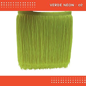 Franja de Tecido Acetinado - 30 cm - Grade de Cores - Rolo C/10 Mts COR:VERDE-NEON-02