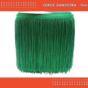 Franja de Tecido Acetinado - 30 cm - Grade de Cores - Rolo C/10 Mts COR:VERDE-BANDEIRA-540