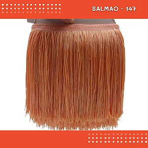 Franja de Tecido Acetinado - 30 cm - Grade de Cores - Rolo C/10 Mts COR:SALMAO-147
