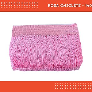 Franja de Tecido Acetinado - 30 cm - Grade de Cores - Rolo C/10 Mts COR:ROSA-CHICLETE-140