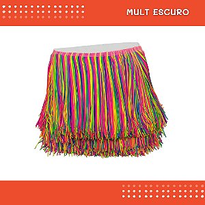 Franja de Tecido Acetinado - 30 cm - Grade de Cores - Rolo C/10 Mts COR:MULT-ESCURO