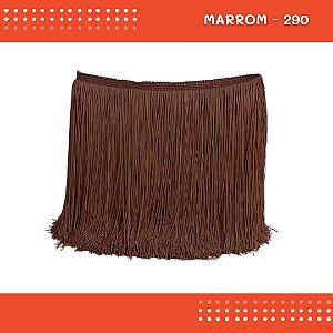Franja de Tecido Acetinado - 30 cm - Grade de Cores - Rolo C/10 Mts COR:MARROM-290