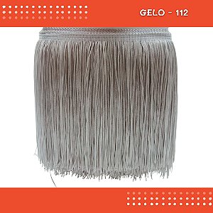 Franja de Tecido Acetinado - 30 cm - Grade de Cores - Rolo C/10 Mts COR:GELO-112