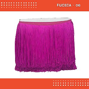 Franja de Tecido Acetinado - 30 cm - Grade de Cores - Rolo C/10 Mts COR:FUCSIA-06