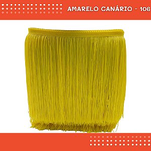 Franja de Tecido Acetinado - 30 cm - Grade de Cores - Rolo C/10 Mts COR:AMARELO-CANARIO-106