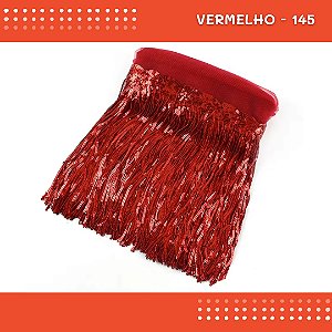 Franja Paetê Lantejoula MOD:02 - 20cm - Rl C/9.14 Metros Cor:VERMELHO-145