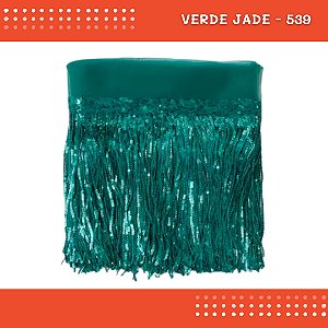 Franja Paetê Lantejoula MOD:02 - 20cm - Rl C/9.14 Metros Cor:VERDE-JADE-539