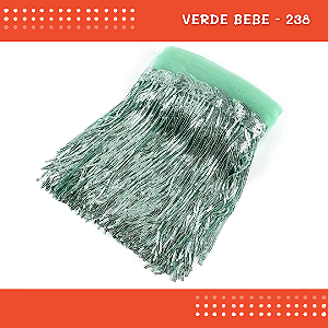Franja Paetê Lantejoula MOD:02 - 20cm - Rl C/9.14 Metros Cor:VERDE-BEBE-238