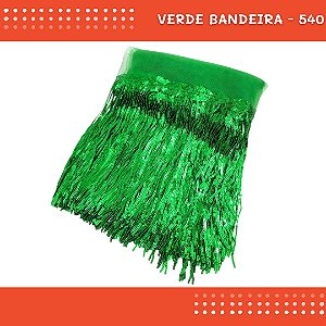 Franja Paetê Lantejoula MOD:02 - 20cm - Rl C/9.14 Metros Cor:VERDE-BANDEIRA-540