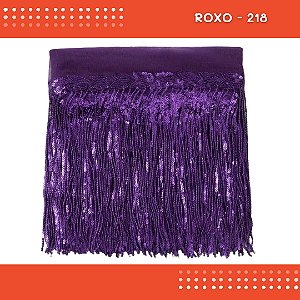 Franja Paetê Lantejoula MOD:02 - 20cm - Rl C/9.14 Metros Cor:ROXO-218