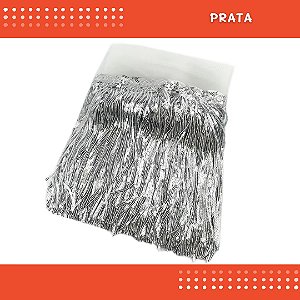 Franja Paetê Lantejoula MOD:02 - 20cm - Rl C/9.14 Metros Cor:PRATA