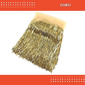 Franja Paetê Lantejoula MOD:02 - 20cm - Rl C/9.14 Metros Cor:OURO