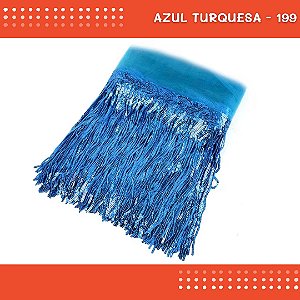 Franja Paetê Lantejoula MOD:02 - 20cm - Rl C/9.14 Metros Cor:AZUL-TURQUESA-199