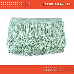 Franja de Tecido Acetinado - 20 cm - Grade de Cores - Rolo C/10 Mts COR:VERDE-AGUA-191