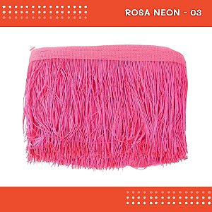 Franja de Tecido Acetinado - 20 cm - Grade de Cores - Rolo C/10 Mts COR:ROSA-NEON-03