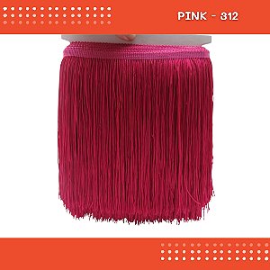 Franja de Tecido Acetinado - 20 cm - Grade de Cores - Rolo C/10 Mts COR:PINK-312