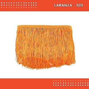 Franja de Tecido Acetinado - 20 cm - Grade de Cores - Rolo C/10 Mts COR:LARANJA-523