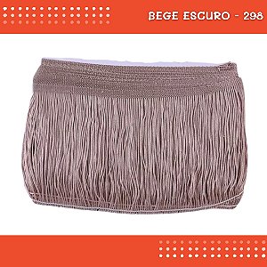 Franja de Tecido Acetinado - 20 cm - Grade de Cores - Rolo C/10 Mts COR:BEGE-ESCURO-298