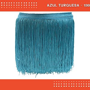Franja de Tecido Acetinado - 20 cm - Grade de Cores - Rolo C/10 Mts COR:AZUL-TURQUESA-199