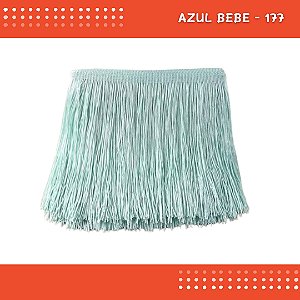 Franja de Tecido Acetinado - 20 cm - Grade de Cores - Rolo C/10 Mts COR:AZUL-BEBE-177