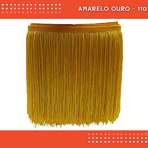 Franja de Tecido Acetinado - 20 cm - Grade de Cores - Rolo C/10 Mts COR:AMARELO-OURO-110