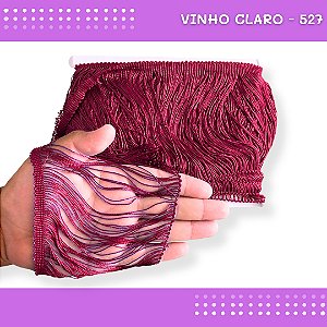 Franja de Tecido Acetinado - 15cm - Grade de Cores - Rolo C/10 Mts COR:VINHO-CLARO-527