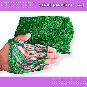 Franja de Tecido Acetinado - 15cm - Grade de Cores - Rolo C/10 Mts COR:VERDE-BANDEIRA-540