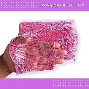 Franja de Tecido Acetinado - 15cm - Grade de Cores - Rolo C/10 Mts COR:ROSA-CHICLETE-140