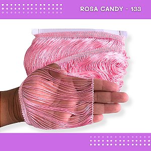 Franja de Tecido Acetinado - 15cm - Grade de Cores - Rolo C/10 Mts COR:ROSA-CANDY-133