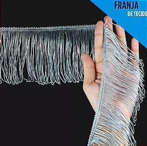 Franja de Tecido Acetinado - 15cm - Grade de Cores - Rolo C/10 Mts COR:PINK-312