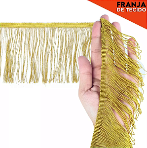 Franja de Tecido Acetinado - 15cm - Grade de Cores - Rolo C/10 Mts COR:MOSTARDA-130