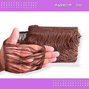 Franja de Tecido Acetinado - 15cm - Grade de Cores - Rolo C/10 Mts COR:MARROM-290